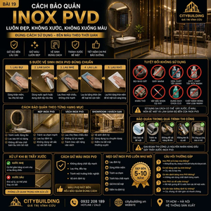 CÁCH BẢO QUẢN INOX PVD LUÔN ĐẸP, KHÔNG XƯỚC, KHÔNG XUỐNG MÀU