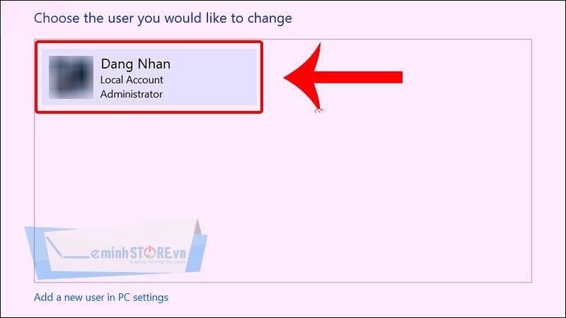 Nhấn vào Account mà bạn muốn đổi mật khẩu Nhấn vào Account mà bạn muốn đổi mật khẩu
