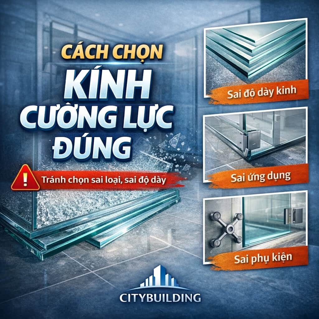 CÁCH CHỌN KÍNH CƯỜNG LỰC ĐÚNG – TRÁNH CHỌN SAI LOẠI, SAI ĐỘ DÀY, SAI ỨNG DỤNG