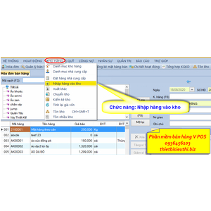 Cách Nhập hàng vào kho trong phần mềm bán hàng V POS