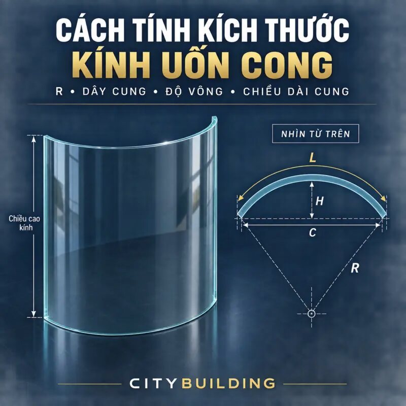 Cách Tính Kích Thước Kính Uốn Cong Theo R, Dây Cung Và Độ Võng