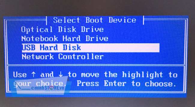Giao diên menu Boot trên máy tính Giao diên menu Boot trên máy tính