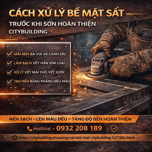 CÁCH XỬ LÝ BỀ MẶT SẮT TRƯỚC KHI SƠN HOÀN THIỆN CITYBUILDING