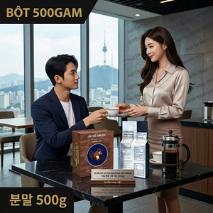 Cafe con sóc bột 50% Arabica - 50% Robusta( 500gr) - màu Chocolate