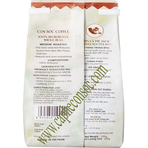 ConSoc Coffee Bio Robusta Whole Bean - 200gr