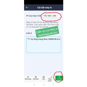 Máy in bill kết nối điện thoại App RentaShop Xprinter D200UL