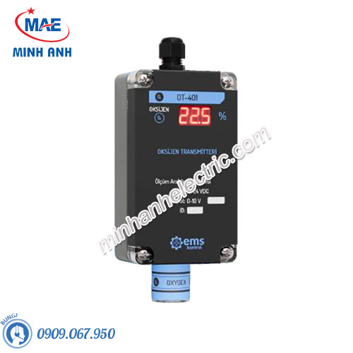 Cảm biến khí Oxygen O2 gắn tường EMS OT 461 (MODBUS RTU, có màn hình)