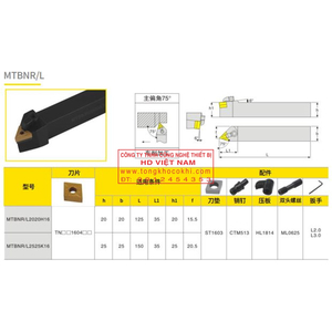 Cán dao tiện ngoài MTBNR/L