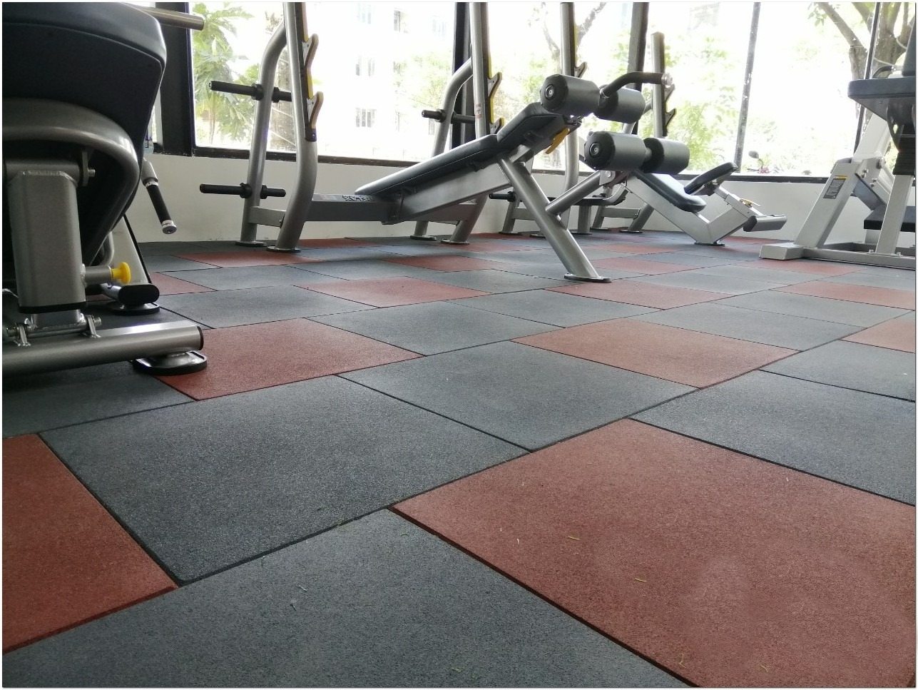 Thảm cao su tấm phòng Gym bề mặt sần ML RUBBER 001