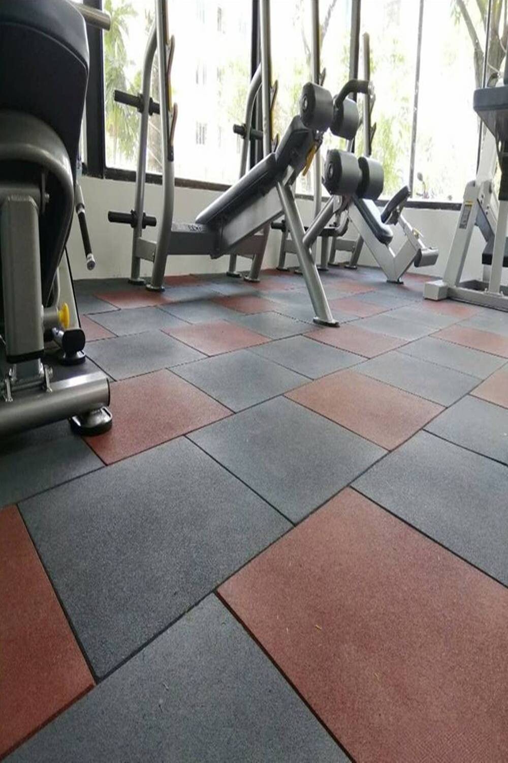 Thảm gạch cao su phòng Gym KT 50cmx50cm - 1mx1m bề mặt màu trơn ML-RUBBER M006