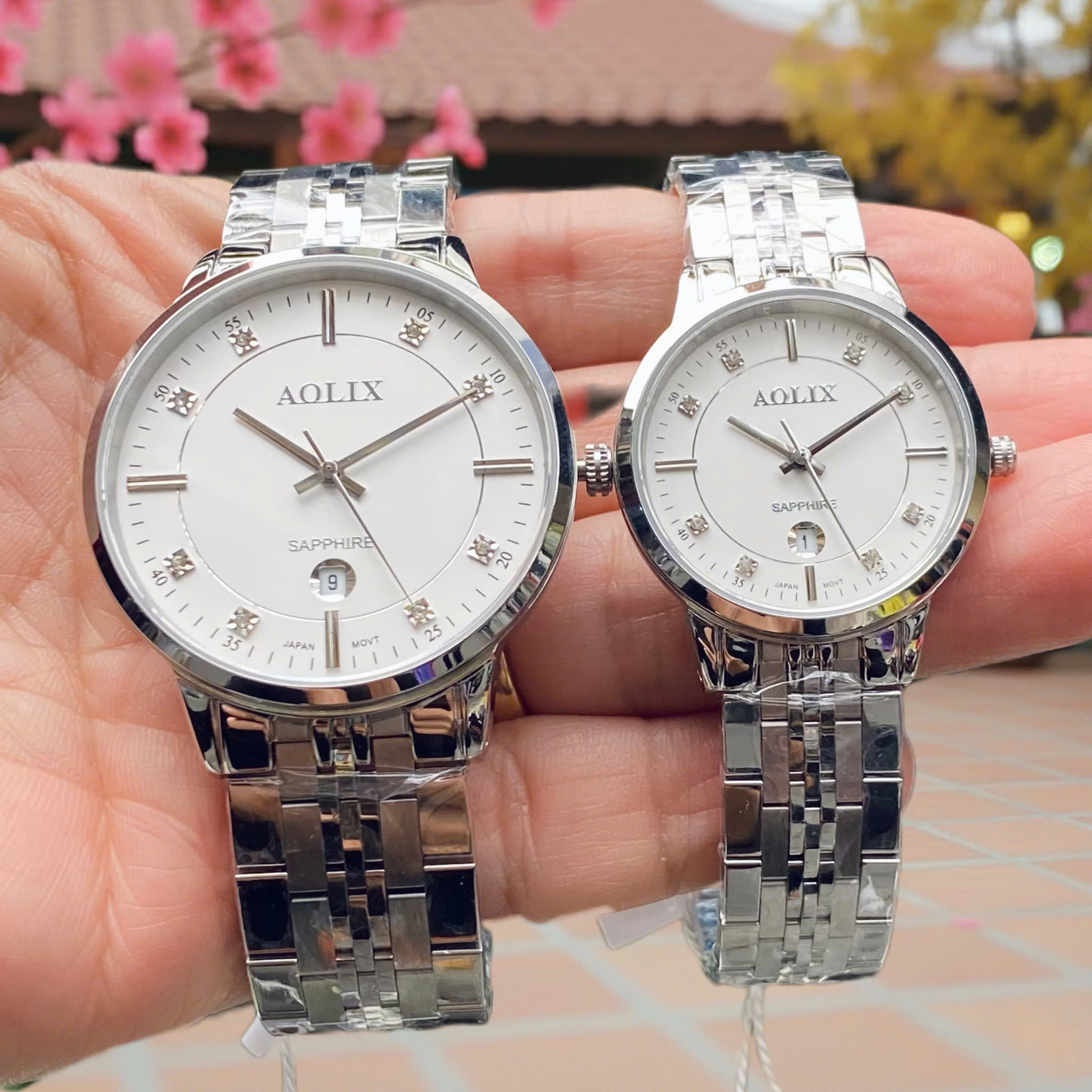 Đồng hồ đôi Aolix AL-9184G: Thiết kế đẳng cấp, khẳng định tình yêu.