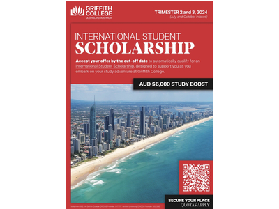 CẬP NHẬT CHƯƠNG TRÌNH HỌC BỔNG SIÊU HOT TỪ GRIFFITH COLLEGE 2024
