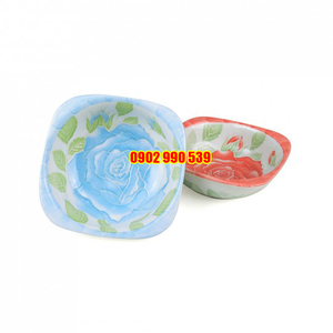Cặp Tô Sứ Hoa Hồng 2 Màu Có Triện