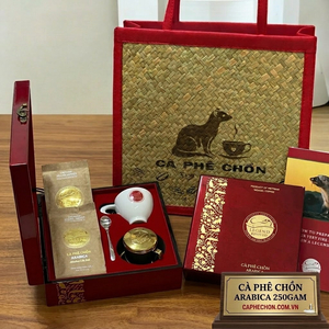 Cà phê Chồn Arabica ( 250gram Hộp Sơn Mài) - Tặng Kèm Túi cao cấp