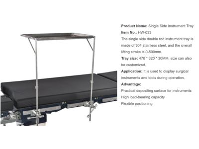 Phụ kiện khay của bàn phẫu thuật