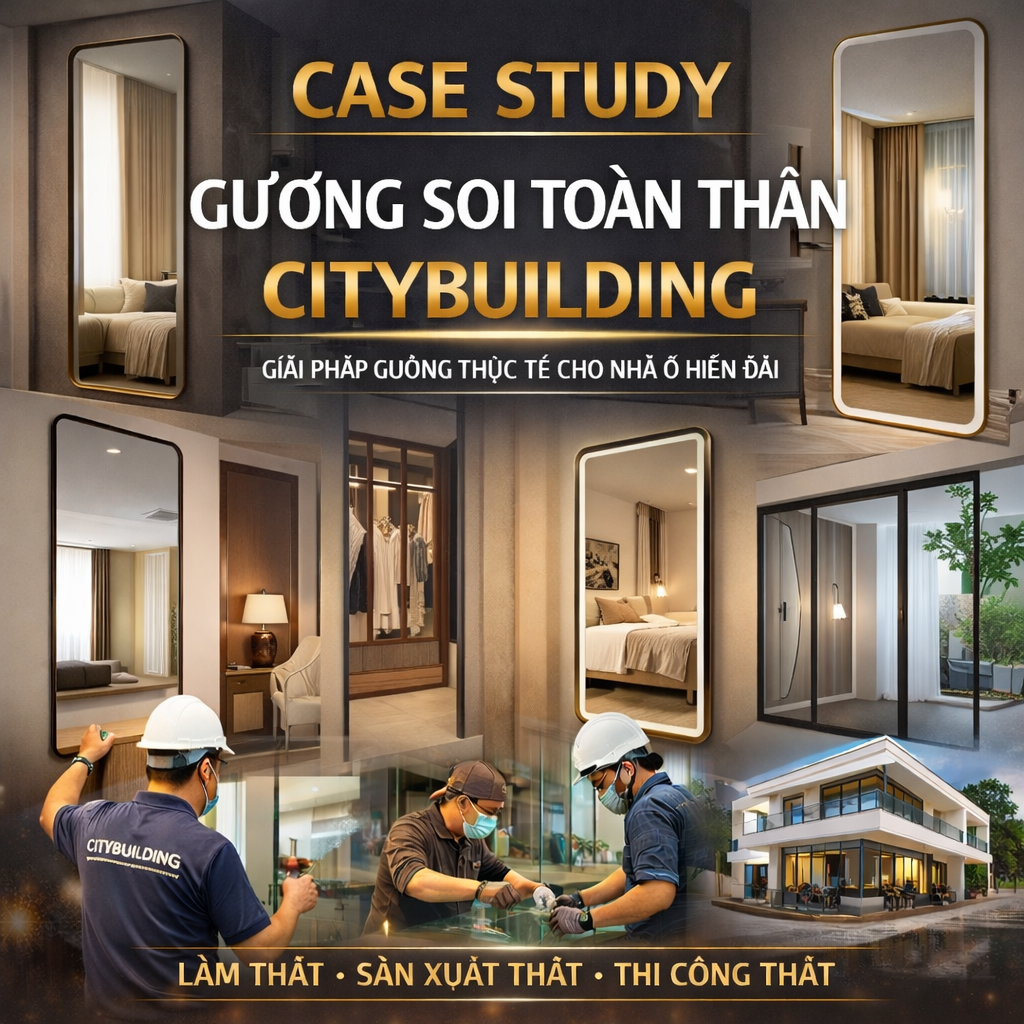 CASE STUDY GƯƠNG SOI TOÀN THÂN CITYBUILDING GIẢI PHÁP GƯƠNG THỰC TẾ CHO NHÀ Ở HIỆN ĐẠI