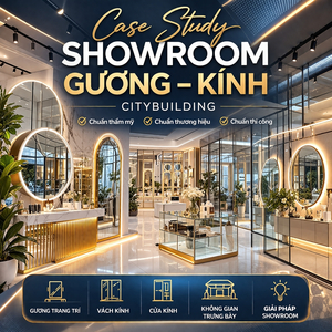 CASE STUDY SHOWROOM GƯƠNG – KÍNH CITYBUILDING CHUẨN THẨM MỸ CHUẨN THƯƠNG HIỆU CHUẨN THI CÔNG