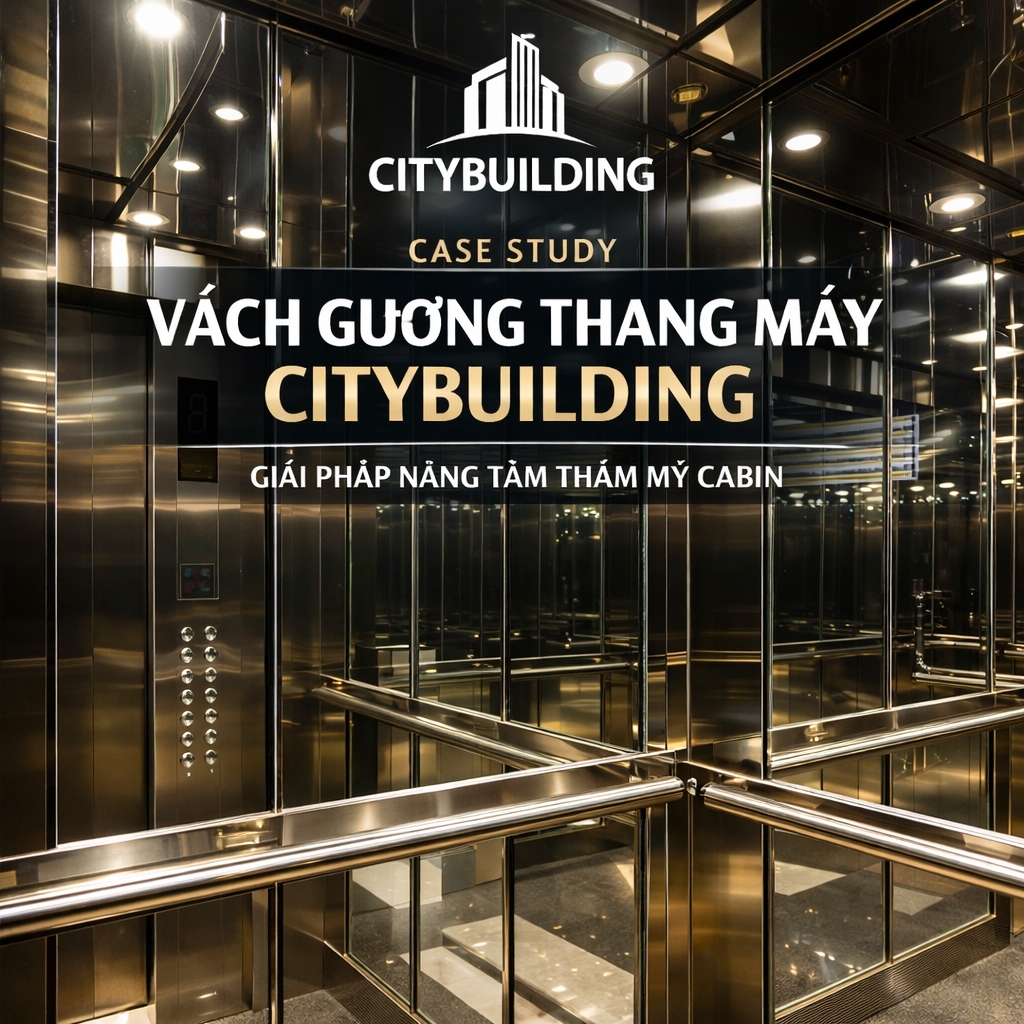 CASE STUDY VÁCH GƯƠNG THANG MÁY CITYBUILDING GIẢI PHÁP NÂNG TẦM THẨM MỸ CABIN