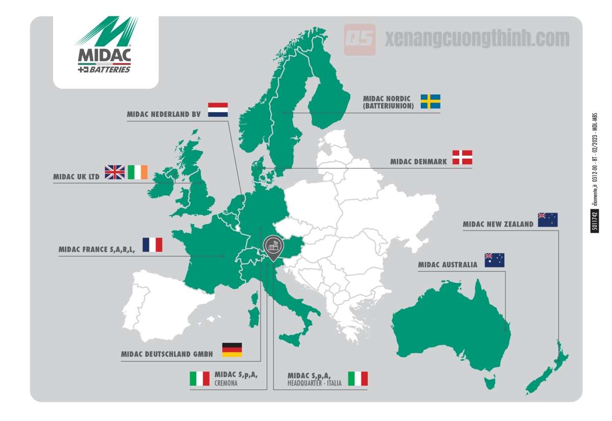 Ắc quy xe nâng Midac