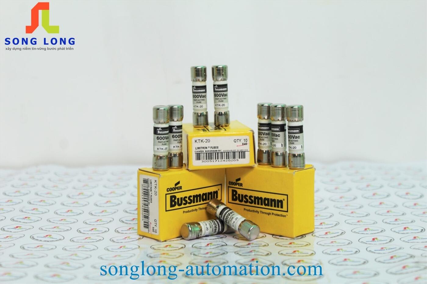 thumbnail image 2 of 10 PCS Bussmann KTK-20 20A 600V Class CC Fast-Acting Fuses – KTK20 Original 2 of 2