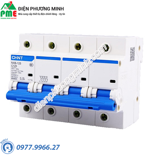 Cầu dao tự động MCB Chint NXB-125 125A 10KA 4P