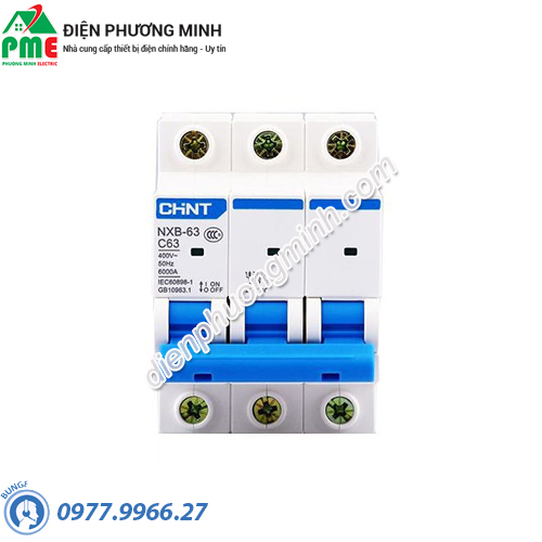 Cầu dao tự động MCB Chint NXB-63 (32,40A) 6KA 3P