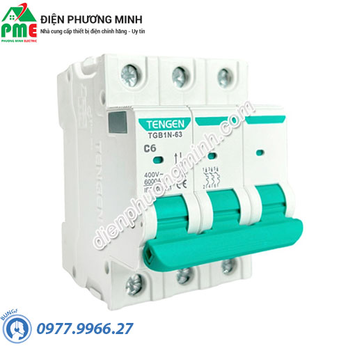 Cầu dao tự động MCB Tengen TGB1N-63 3P C10 6kA