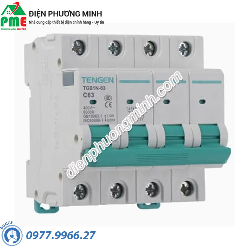 Cầu dao tự động MCB Tengen TGB1N-63 4P C40 6kA