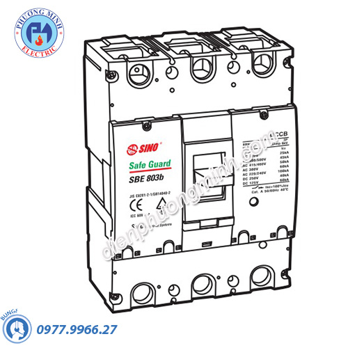 Cầu dao tự động MCCB loại SBE 4P 45kA/380V 500A - Model SBE804b/500