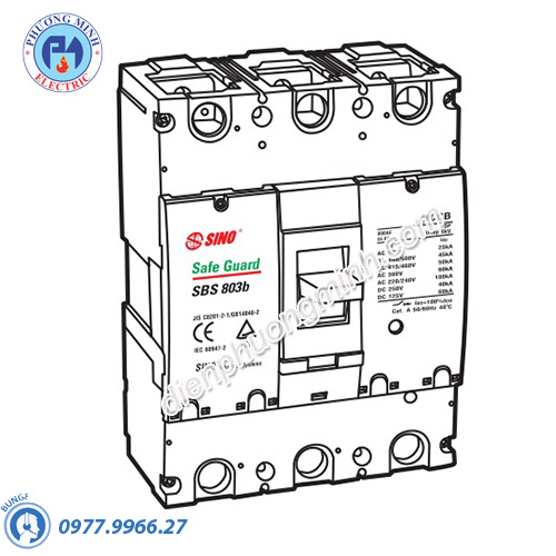 Cầu dao tự động MCCB loại SBS 2P 75kA/380V 500A - Model SBS802b/500