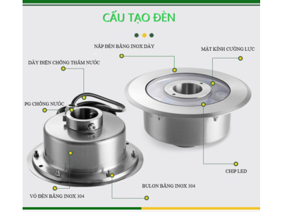 Đèn LED Âm Nước Bánh Xe 9W