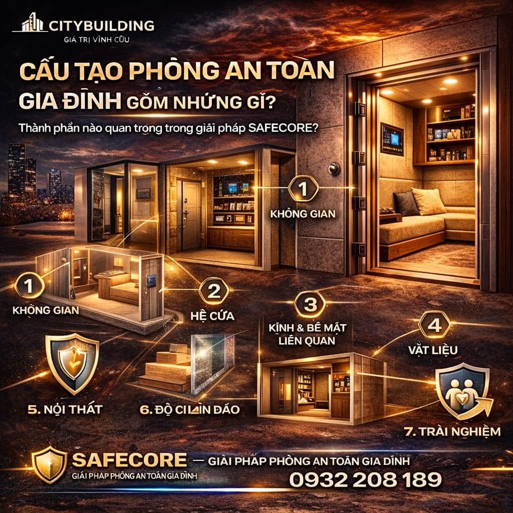 CẤU TẠO PHÒNG AN TOÀN GIA ĐÌNH GỒM NHỮNG GÌ GIẢI PHÁP SAFECORE CITYBUILDING