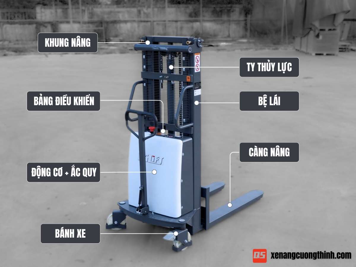 Cấu tạo xe nâng bán tự động