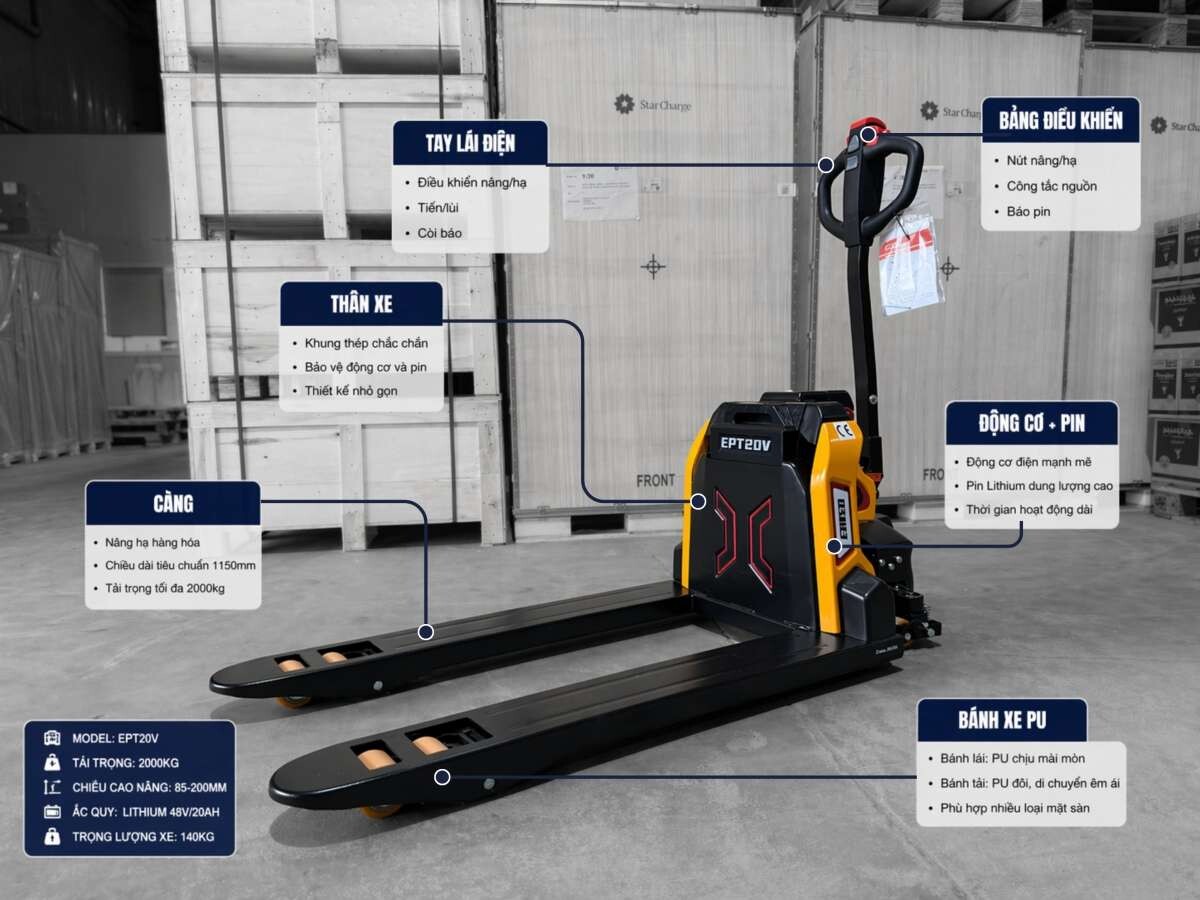 Cấu Tạo Xe Nâng Điện Thấp | Các Loại Xe Nâng Hàng Bằng Điện