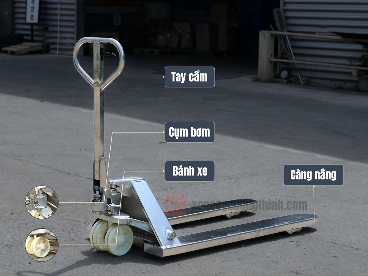 Cấu tạo xe nâng tay Inox