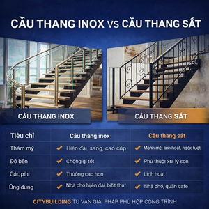 CẦU THANG INOX VS CẦU THANG SẮT NÊN CHỌN LOẠI NÀO PHÙ HỢP CITYBUILDING