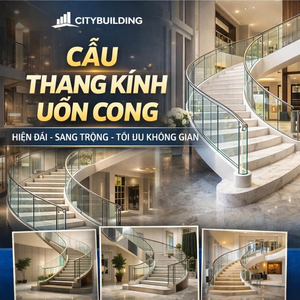 💎 CẦU THANG KÍNH UỐN CONG ĐẸP HIỆN ĐẠI SANG TRỌNG CHO BIỆT THỰ NHÀ PHỐ CITYBUILDING