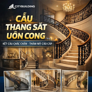 💎 CẦU THANG SẮT UỐN CONG ĐẸP CAO CẤP CHO BIỆT THỰ NHÀ PHỐ KHÁCH SẠN CITYBUILDING