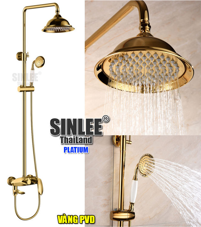 CÂY SEN TẮM ĐỨNG LUXURY LÁ VÀNG -MẠ PVD PLATIUMS