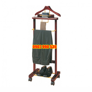 Cây treo áo vest gỗ inox vàng