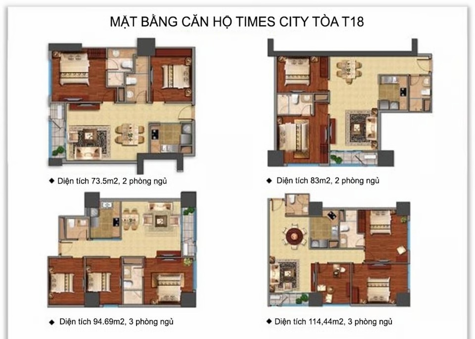 Bán Căn Hộ Tòa T18 Vinhomes Time City, Full tiện ích, 96m2, 3PN 2WC, Giá thương lượng