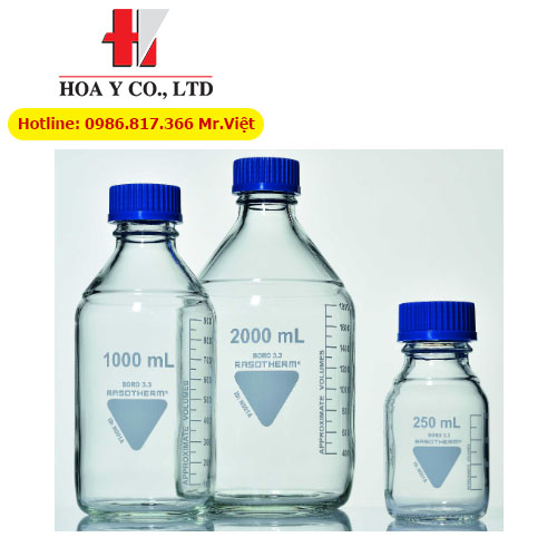 Chai thủy tinh trung tính đựng hóa chất 500ml, Rasotherm