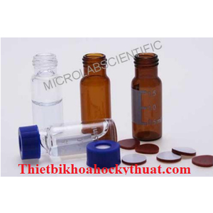 Chai vial trắng 2ml , 2ml Clear vial, 9-425 screw top, graduated with writing area