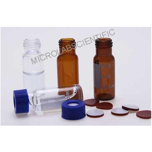 Chai vial nâu 2ml. 2ml Amber vial, 9-425 screw top, graduated with writing area, microlab