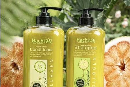Chăm sóc tóc gãy rụng với bộ đôi dầu gội - xả bưởi bơ Hachi Regenerating