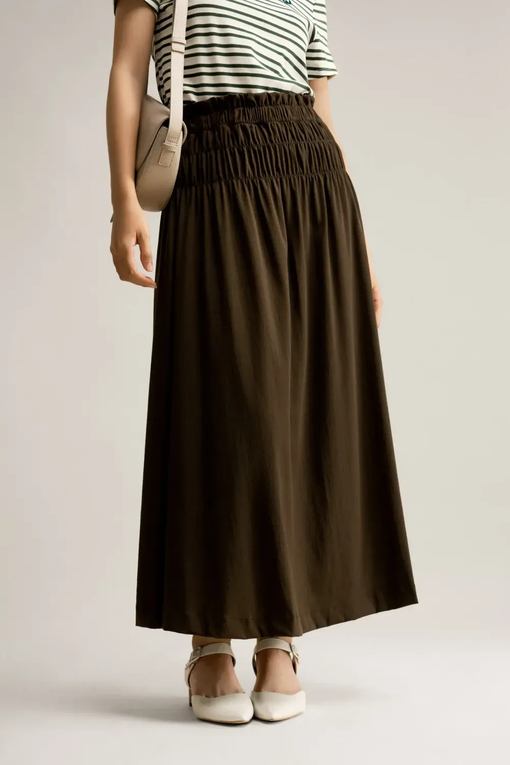 Chân váy dài nhún eo