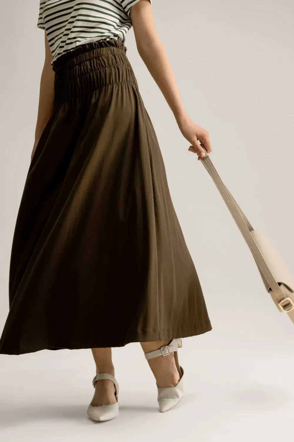 Chân váy dài nhún eo