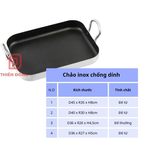 Chảo Chống Dính Hình Chữ Nhật Nhôm Cao Cấp – Giá Tốt Tại Kho