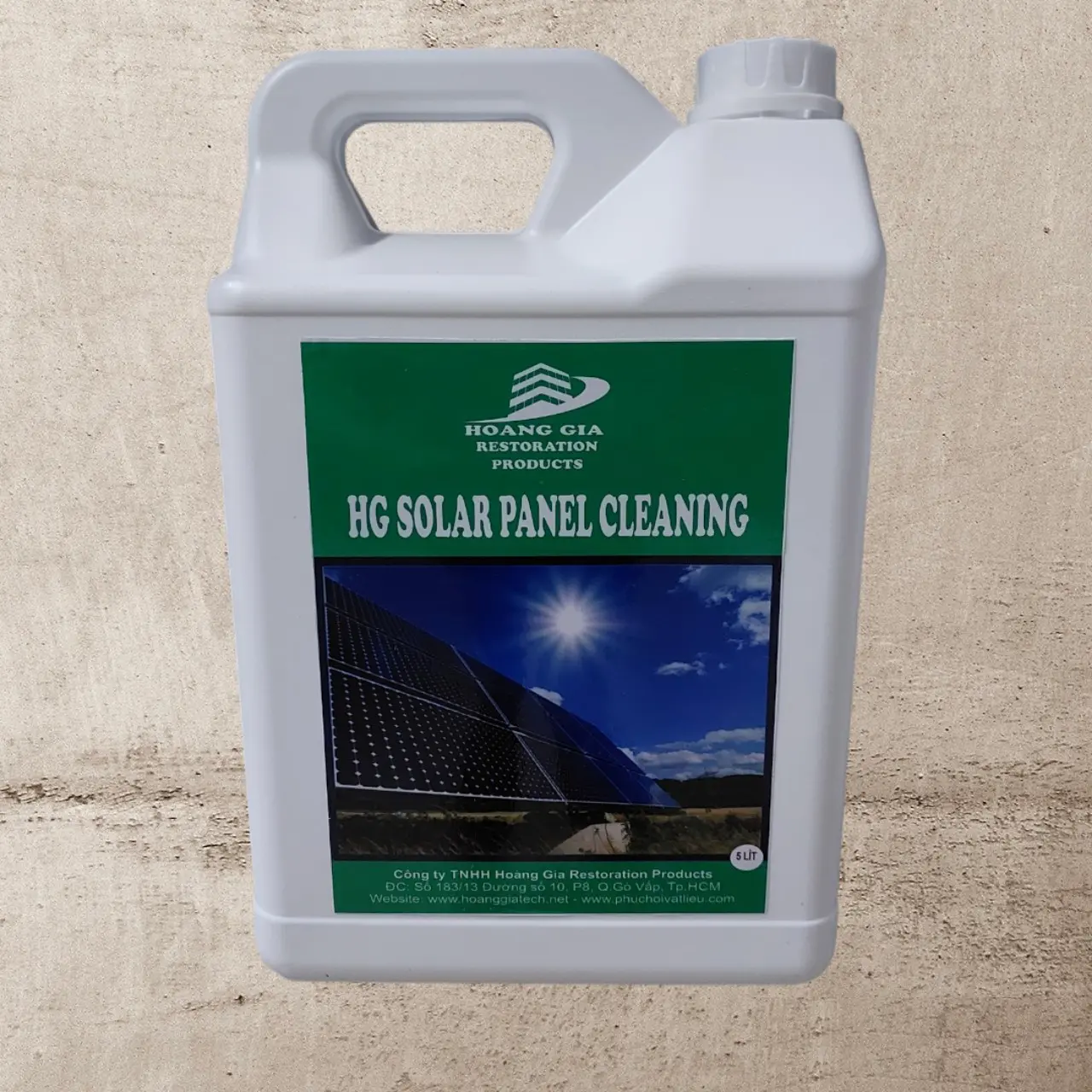 Chất làm sạch vết bẩn cứng đầu trên tấm năng lượng mặt trời HG Solar Panel Cleaning  5lit