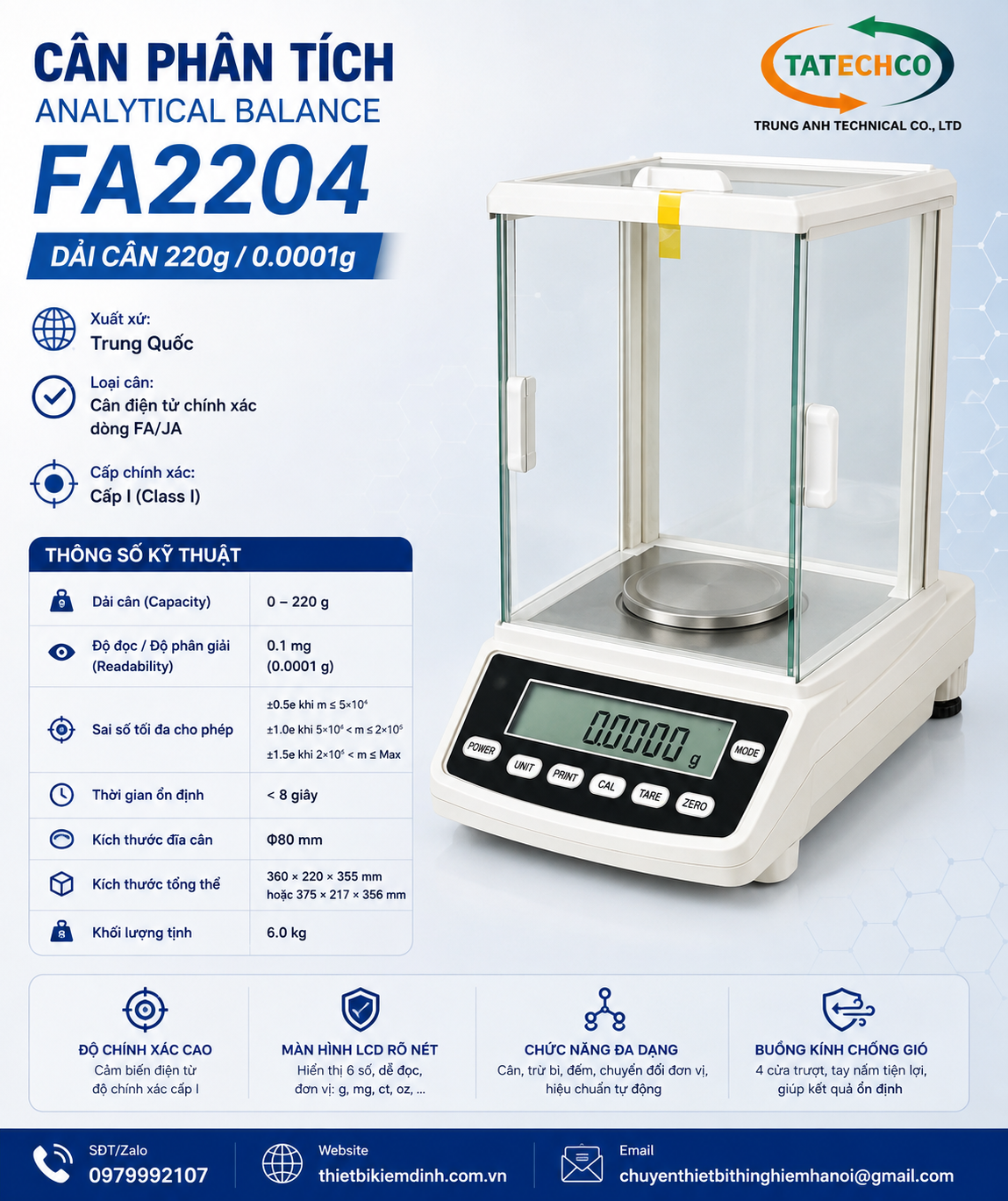 Cân phân tích 4 số lẻ FA2204